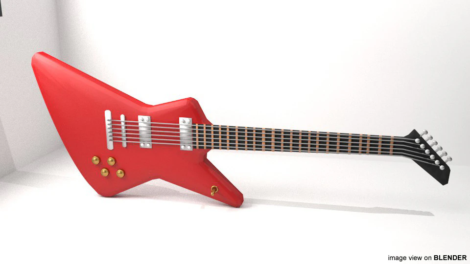 Guitar Electric - Type 4 3D Model .c4d .max .obj .3ds .fbx .stl .blend 