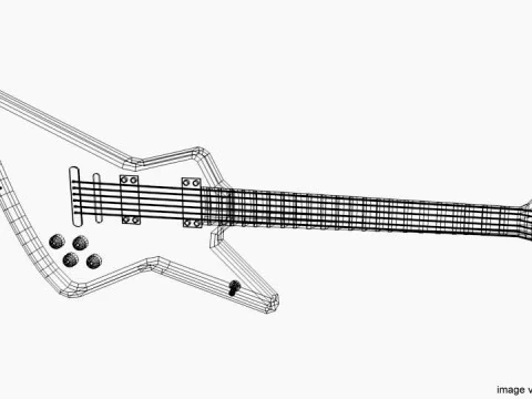 Guitar Electric - Type 4 3D Model