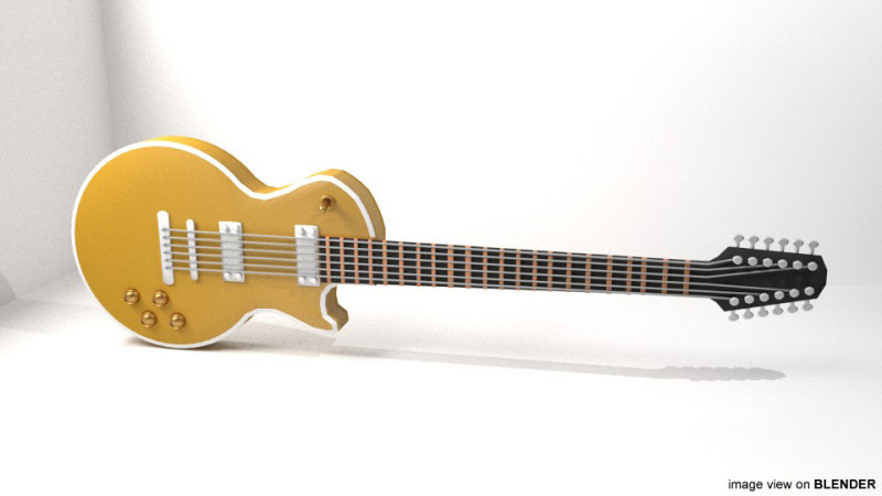 Guitar Electric - Type 5 3D Модель .c4d .max .obj .3ds .fbx .stl .blend 