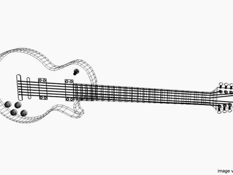 Guitar Electric - Type 5 3D Модель