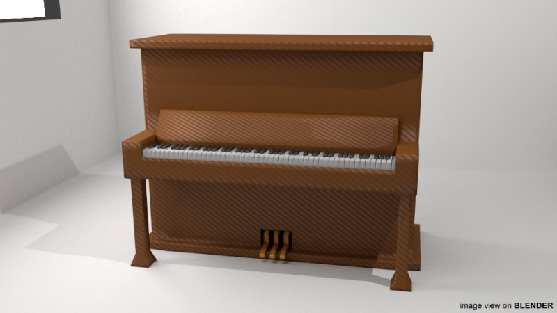 Piano - Upright Modèle 3D .c4d .max .obj .3ds .fbx .stl .blend 