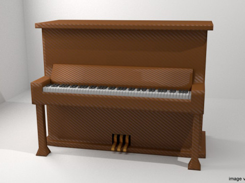 Piano - Upright 3D Модель