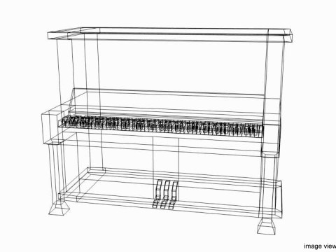 Piano - Upright Modèle 3D
