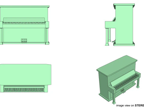 Piano - Upright 3D Model