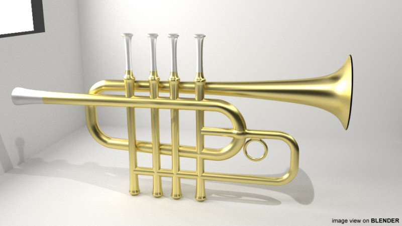 Trumpet Type 3 Model 3D .c4d .max .obj .3ds .fbx .stl .blend 