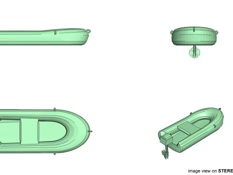 Inflatable Motor Boat - Type 1 3D Model