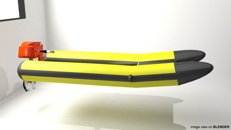 Inflatable Motor Boat - Type 2 Model 3D .c4d .max .obj .3ds .fbx .stl .blend 