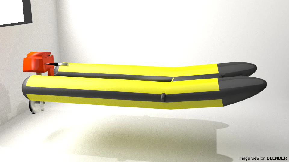 Inflatable Motor Boat - Type 2 3D Model .c4d .max .obj .3ds .fbx .stl .blend