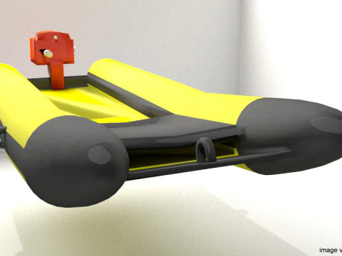 Inflatable Motor Boat - Type 2 3D Model