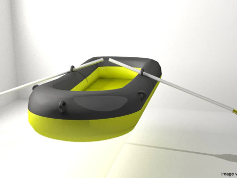 Inflatable Row Boat - Type 1 3D Model