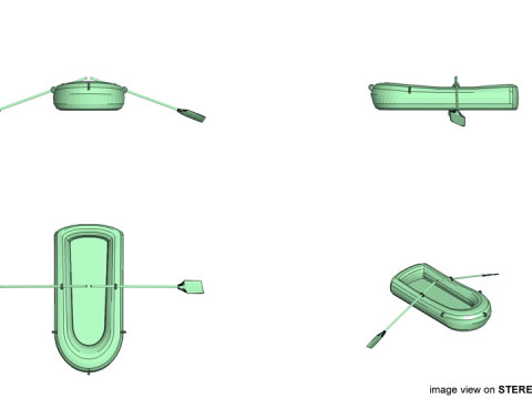 Inflatable Row Boat - Type 1 3D मॉडल