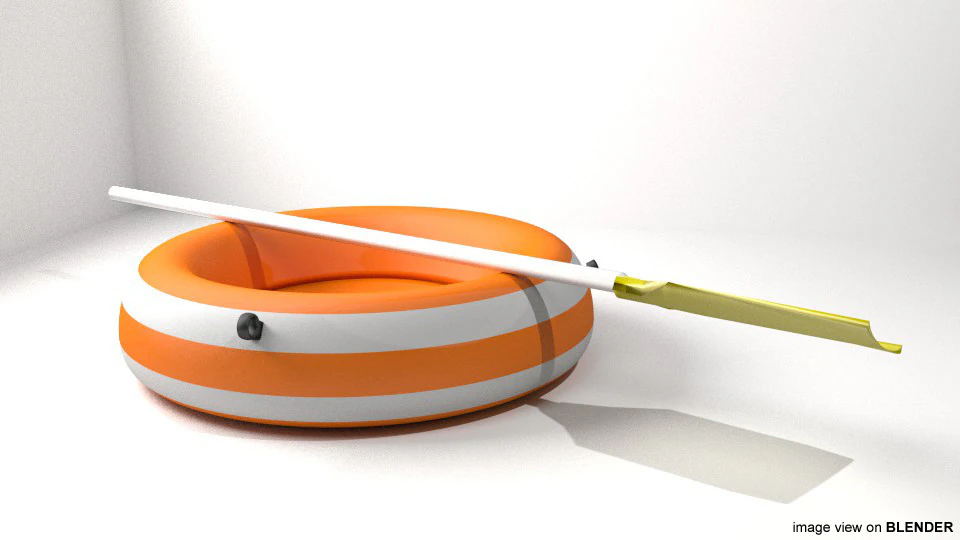 Inflatable Row Boat - Type 2 3D Model .c4d .max .obj .3ds .fbx .stl .blend 