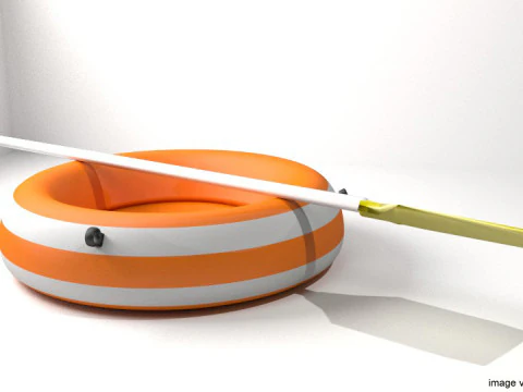 Barca a remi gonfiabile - Tipo 2 Modello 3D