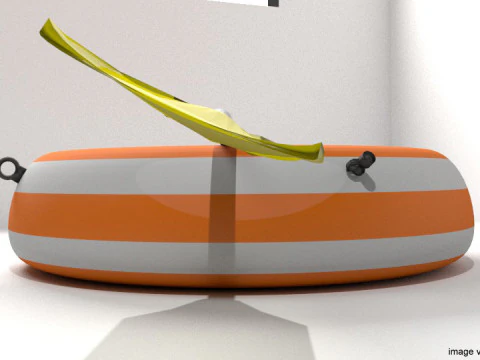 Inflatable Row Boat - Type 2 3D Model