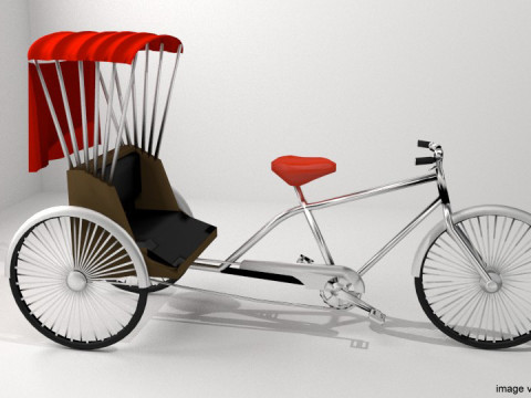 Rickshaw - Center-driver 3D 模型