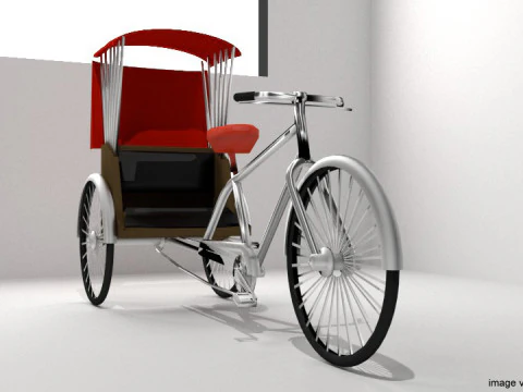 Rickshaw - Center-driver 3D Model