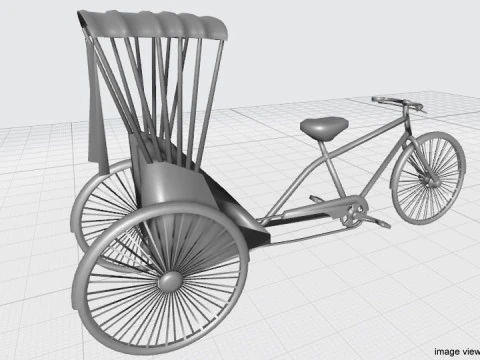 Rickshaw - Center-driver 3D Model