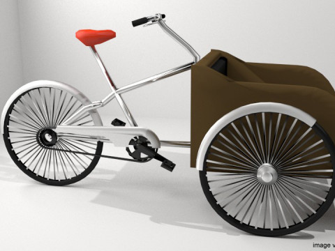 Rickshaw - Back-driver 3D Model