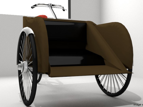 Rickshaw - Back-driver 3D मॉडल