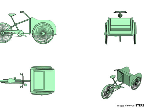 Rickshaw - Back-driver 3D मॉडल