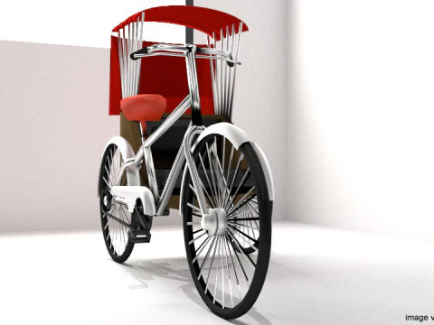 Rickshaw - Side-driver 3D Model