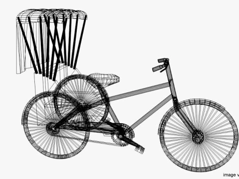 Rickshaw - Side-driver 3D Model
