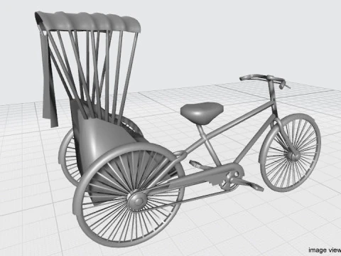 Rickshaw - Side-driver 3D Model