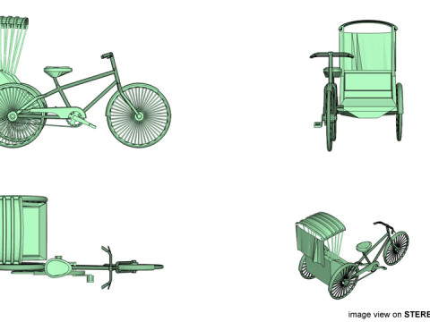 Rickshaw - Side-driver 3D Модель