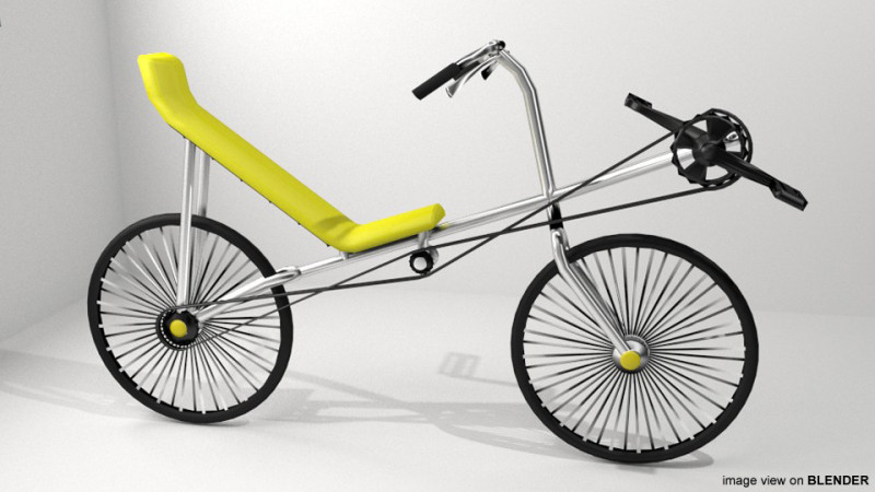 Bicycle - Recumbent Model 3D .c4d .max .obj .3ds .fbx .stl .blend 