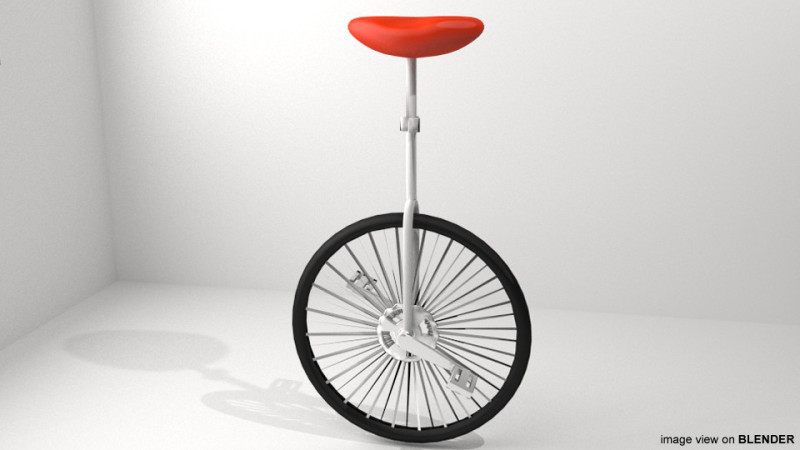 Bicycle - Unicyle 3D Model .c4d .max .obj .3ds .fbx .stl .blend 