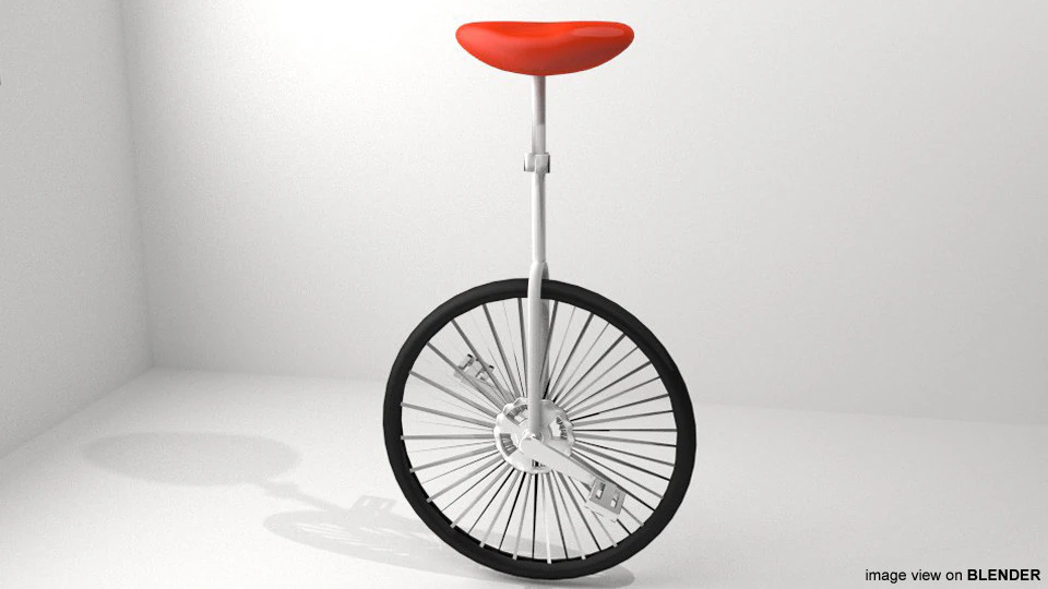 Bicycle - Unicyle 3D Model .c4d .max .obj .3ds .fbx .stl .blend 