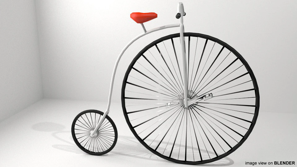 Bicycle - Vintage 3D Model .c4d .max .obj .3ds .fbx .stl .blend 