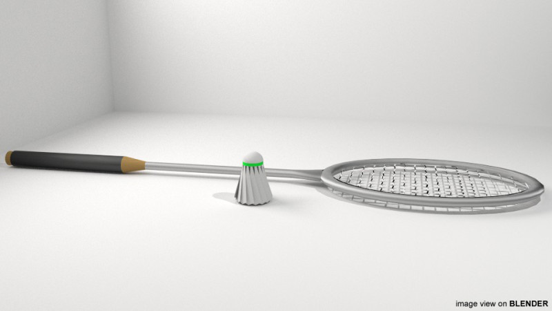 Sport Equipment - Badminton 3D Model .c4d .max .obj .3ds .fbx .stl .blend