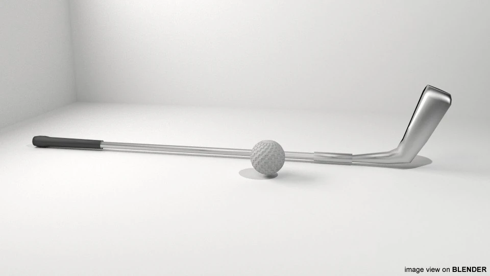Sport Equipment - Golf 3D Model .c4d .max .obj .3ds .fbx .stl .blend
