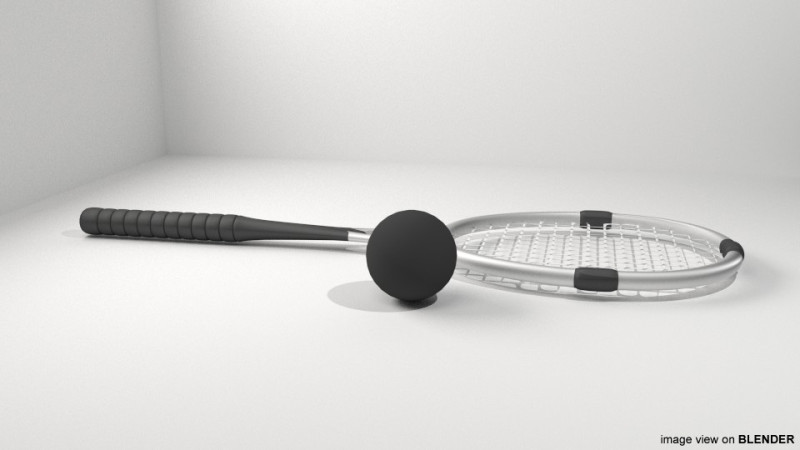 Sport Equipment - Squash 3D Model .c4d .max .obj .3ds .fbx .stl .blend