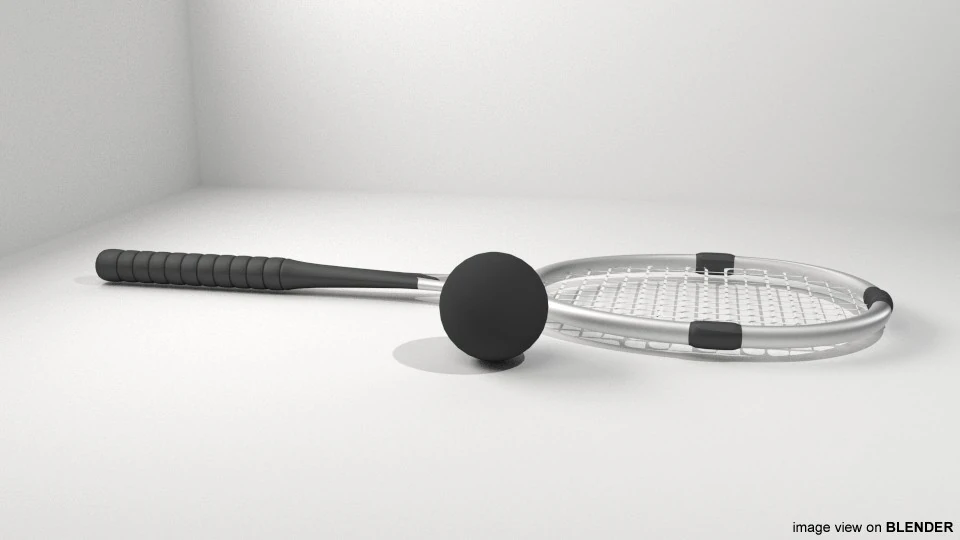Sport Equipment - Squash 3D Model .c4d .max .obj .3ds .fbx .stl .blend