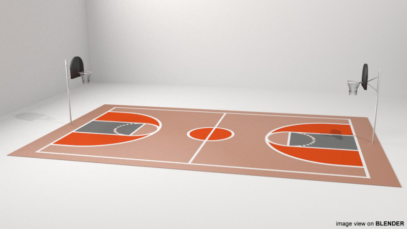 Game Court - Basketball 3D Model .c4d .max .obj .3ds .fbx .stl .blend 
