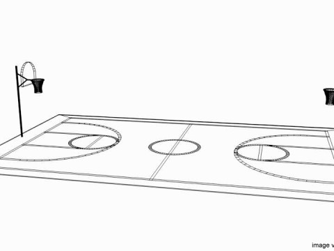 Game Court - Basketball 3D Model