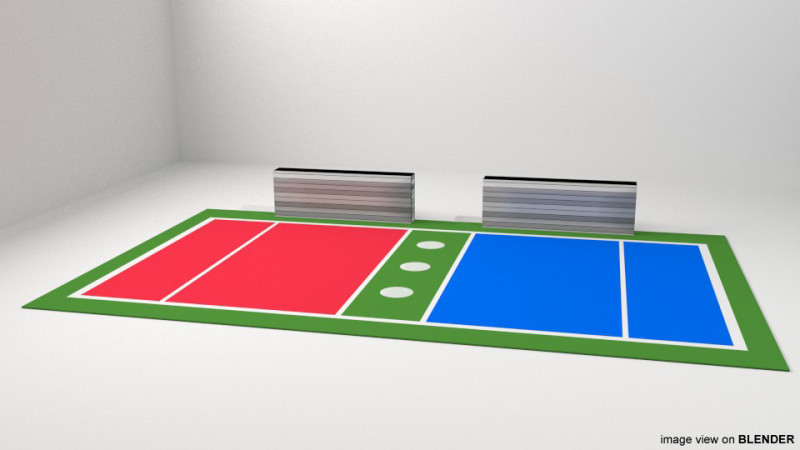 Game Court - Dodgeball 3D Model .c4d .max .obj .3ds .fbx .stl .blend 