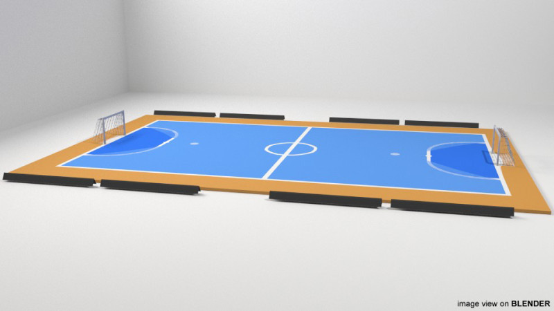 Game Court - Futsal 3D Модель .c4d .max .obj .3ds .fbx .stl .blend 