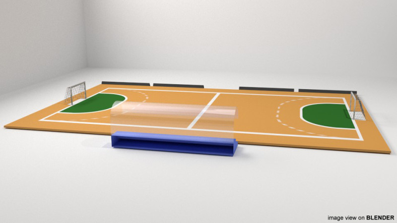 Game Court - Handball Model 3D .c4d .max .obj .3ds .fbx .stl .blend