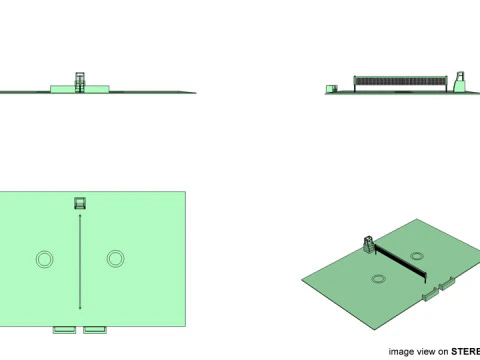 Game Court - Sepaktakraw 3D Model