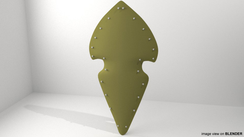Personal Armor Shield - Medieval Elven 3D Model .c4d .max .obj .3ds .fbx .stl .blend 