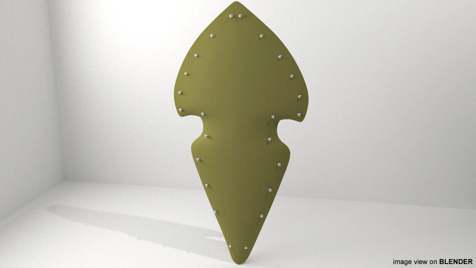 Personal Armor Shield - Medieval Elven 3D Model .c4d .max .obj .3ds .fbx .stl .blend 
