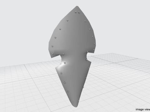 Personal Armor Shield - Medieval Elven 3D Model