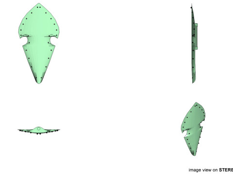 Personal Armor Shield - Medieval Elven 3D Model