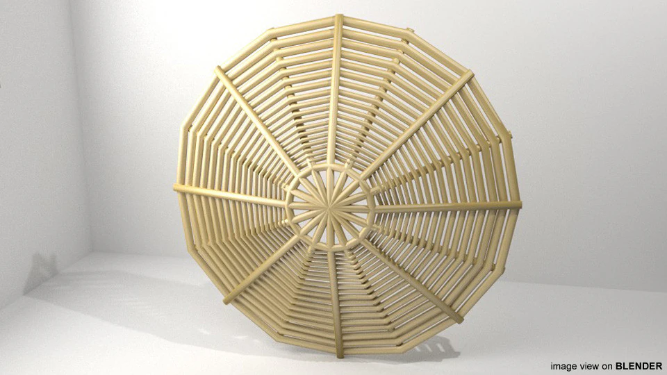 Personal Armor Shield - Ancient Rattan Shield 3D Model .c4d .max .obj .3ds .fbx .stl .blend 