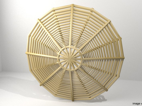 Personal Armor Shield - Ancient Rattan Shield 3D Модель