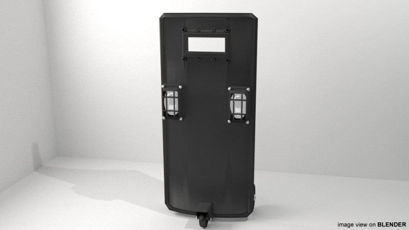 Personal Armor Shield - Modern Roller Ballistic Shield 3D Model .c4d .max .obj .3ds .fbx .stl .blend 