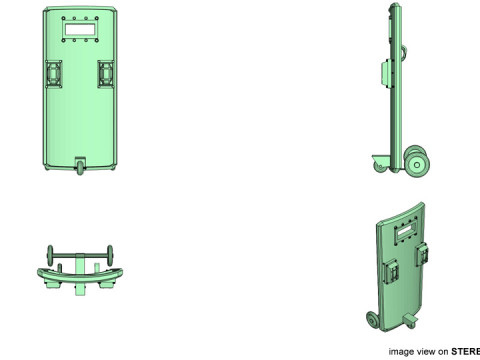 Personal Armor Shield - Modern Roller Ballistic Shield 3D Model